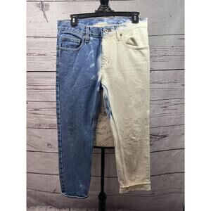 City Streets 29x30 White Blue Mens Two-Tone‎ High-Waisted Jeans